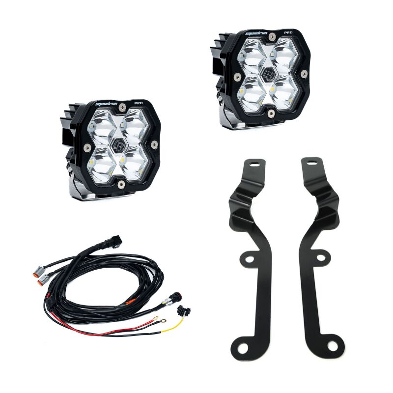 Chevrolet Silverado 1500 Light Set - A-Pillar - Baja Designs - Squadron Pro 2.0 (Spot) - Clear - `19-`24